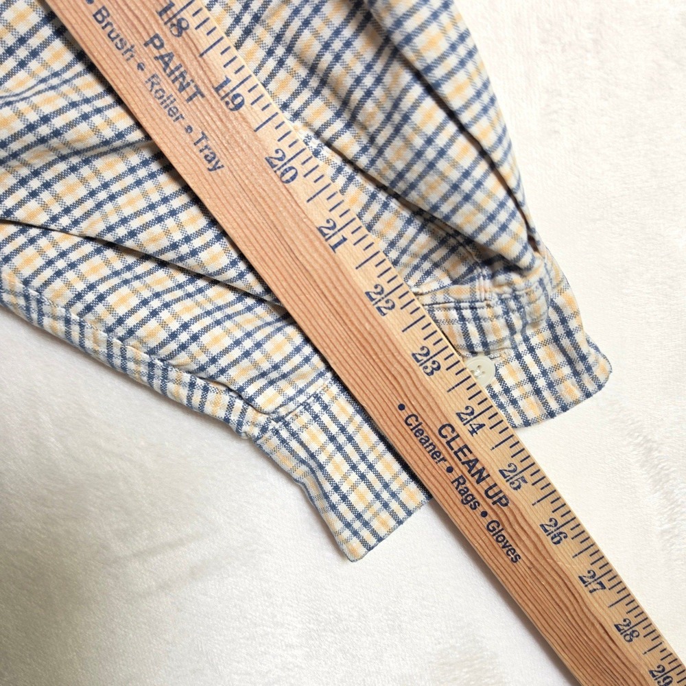 Abercrombie Fitch Button Shirt Mens L Yellow Plaid Preppy Y2K 90s Dad Church - Picture 9 of 16